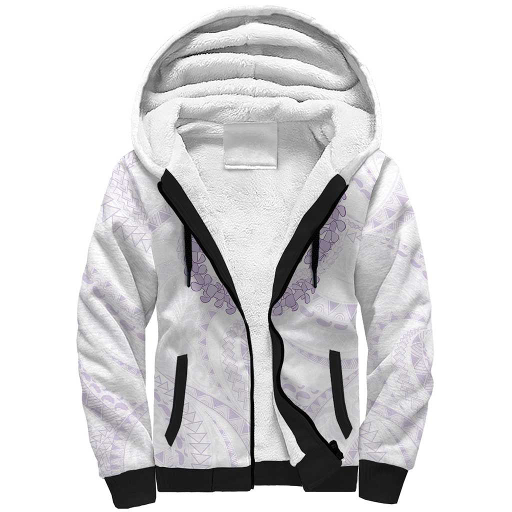 Aloha Lei Onaona Sherpa Hoodie Purple Hawaiian Tribal Pattern LT9 Unisex Purple - Polynesian Pride