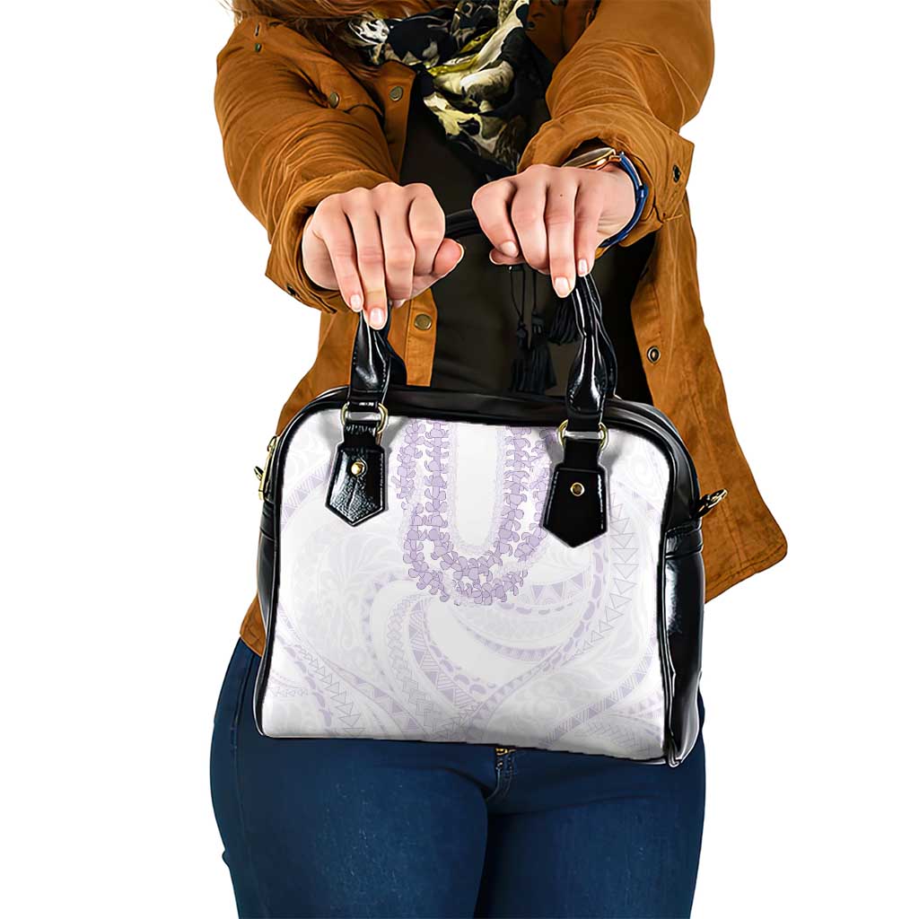Aloha Lei Onaona Shoulder Handbag Purple Hawaiian Tribal Pattern