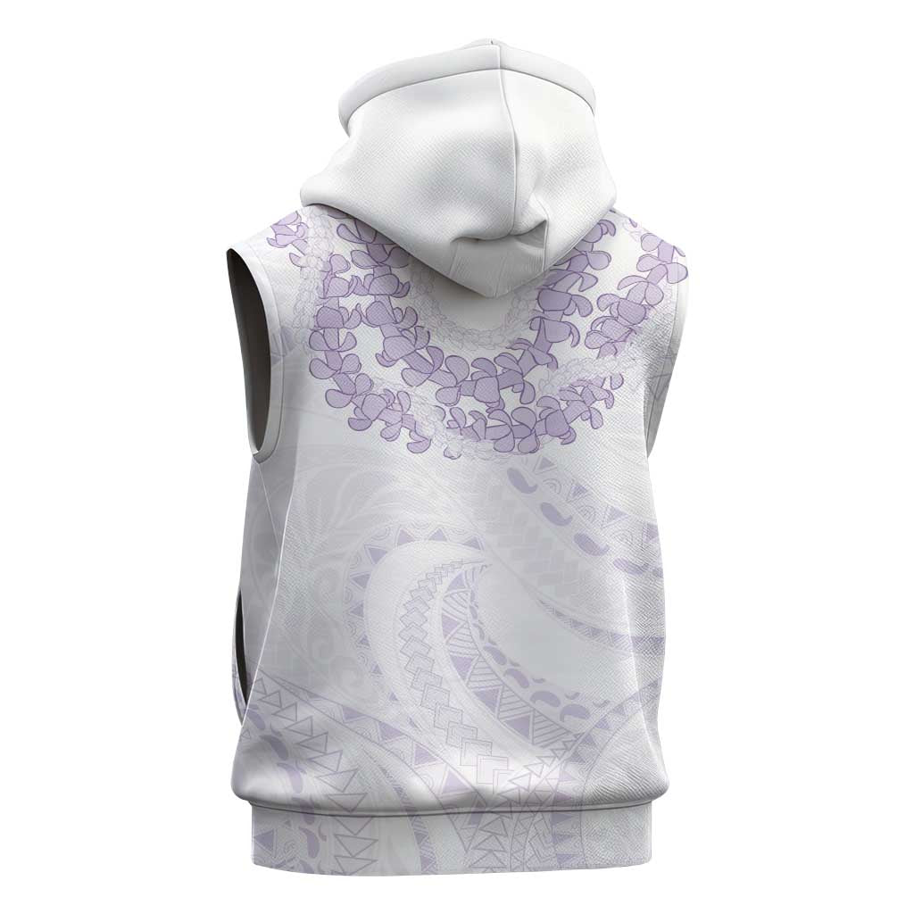 Aloha Lei Onaona Sleeveless Zip Hoodie Purple Hawaiian Tribal Pattern LT9 - Polynesian Pride