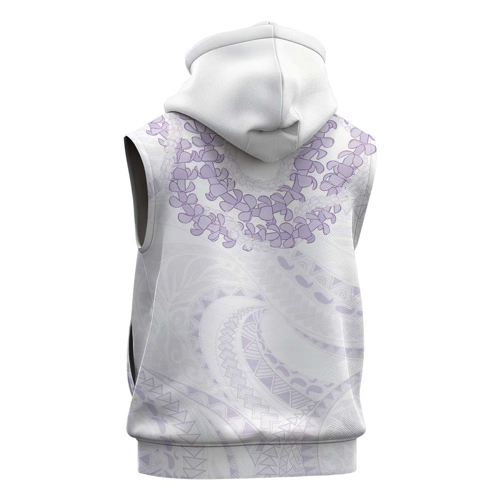 Aloha Lei Onaona Sleeveless Zip Hoodie Purple Hawaiian Tribal Pattern - Polynesian Pride