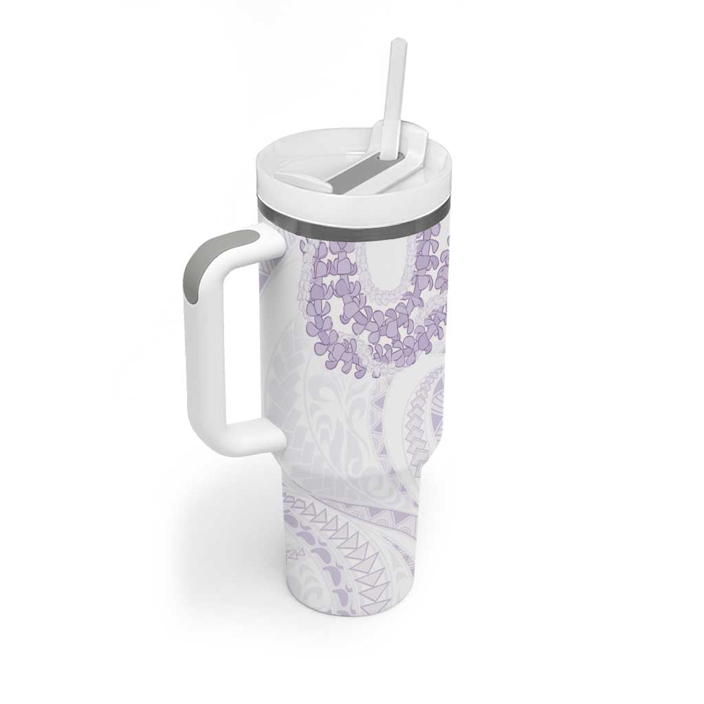 Aloha Lei Onaona Tumbler With Handle Purple Hawaiian Tribal Pattern