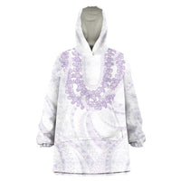 Aloha Lei Onaona Wearable Blanket Hoodie Purple Hawaiian Tribal Pattern LT9 One Size Purple - Polynesian Pride