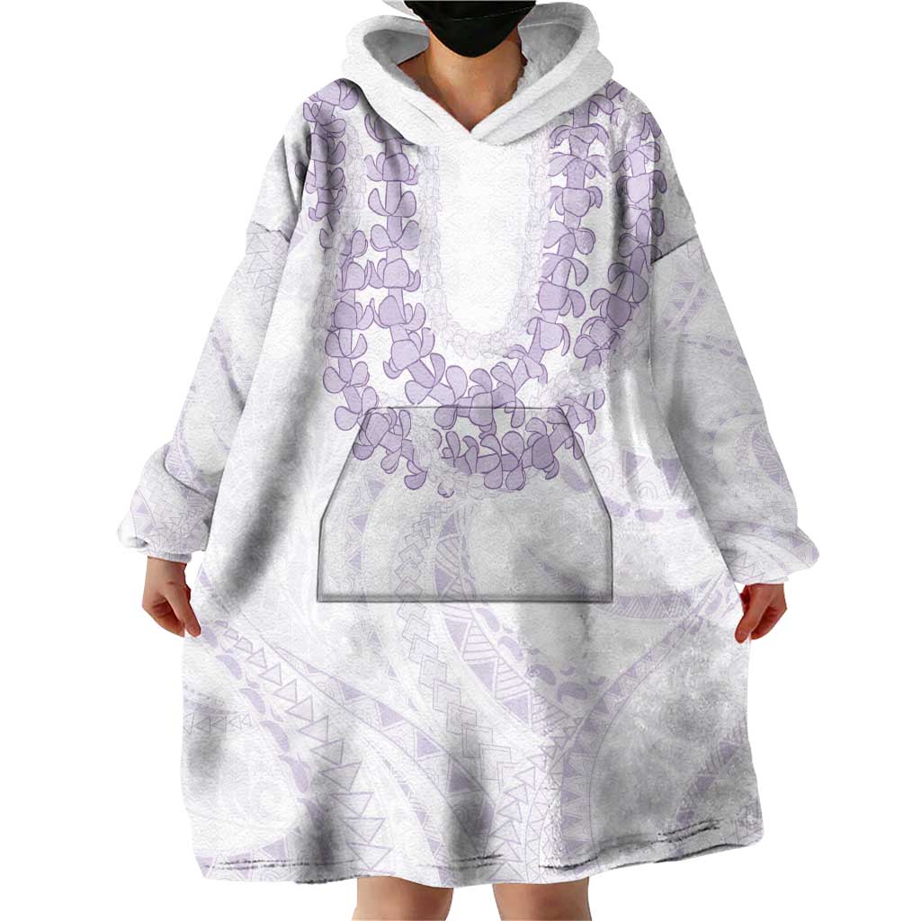 Aloha Lei Onaona Wearable Blanket Hoodie Purple Hawaiian Tribal Pattern LT9 - Polynesian Pride