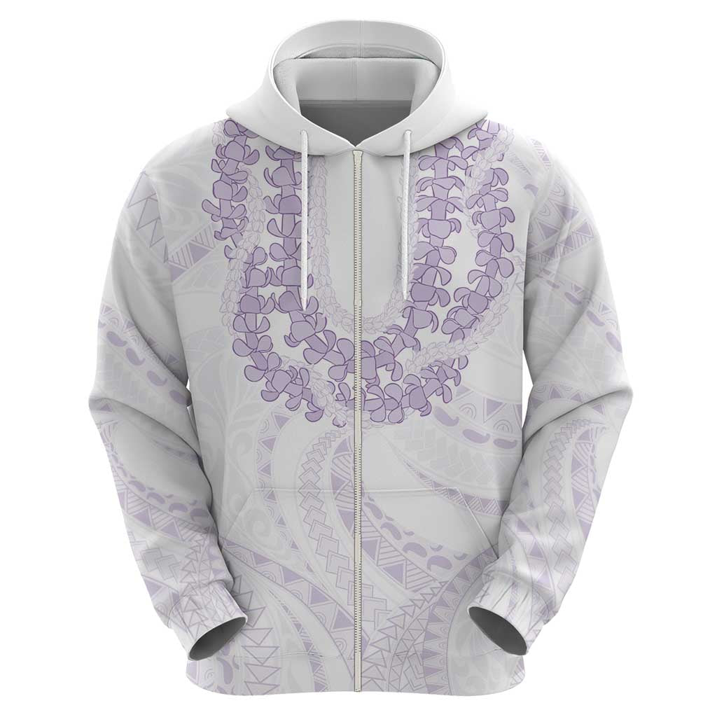 Aloha Lei Onaona Zip Hoodie Purple Hawaiian Tribal Pattern