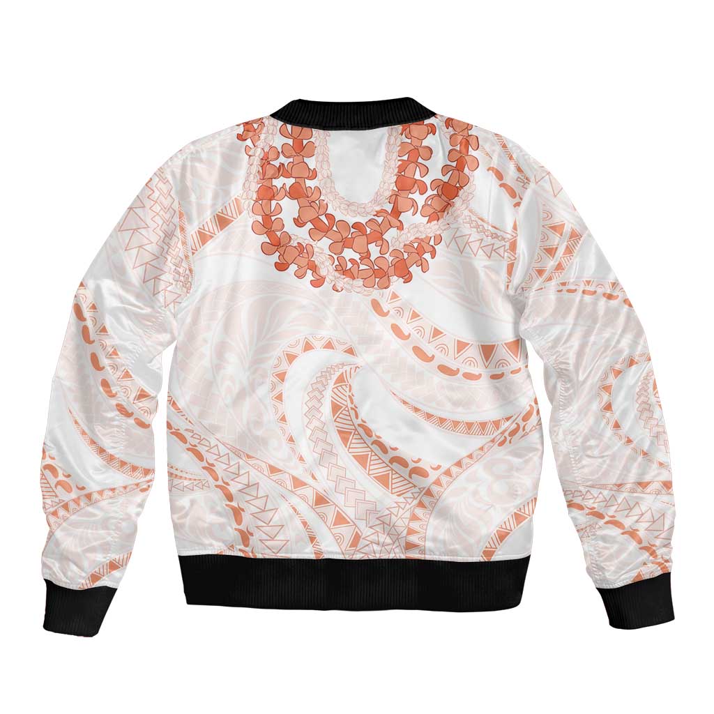 Aloha Lei Onaona Bomber Jacket Red Hawaiian Tribal Pattern