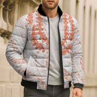Aloha Lei Onaona Bomber Puffer Jacket Red Hawaiian Tribal Pattern LT9 - Polynesian Pride