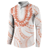 Aloha Lei Onaona Button Sweatshirt Red Hawaiian Tribal Pattern LT9 - Polynesian Pride
