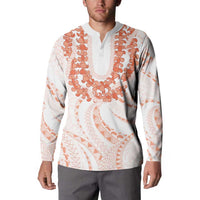 Aloha Lei Onaona Button Sweatshirt Red Hawaiian Tribal Pattern LT9 - Polynesian Pride