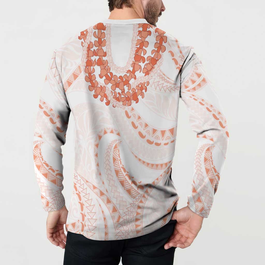 Aloha Lei Onaona Button Sweatshirt Red Hawaiian Tribal Pattern LT9 - Polynesian Pride