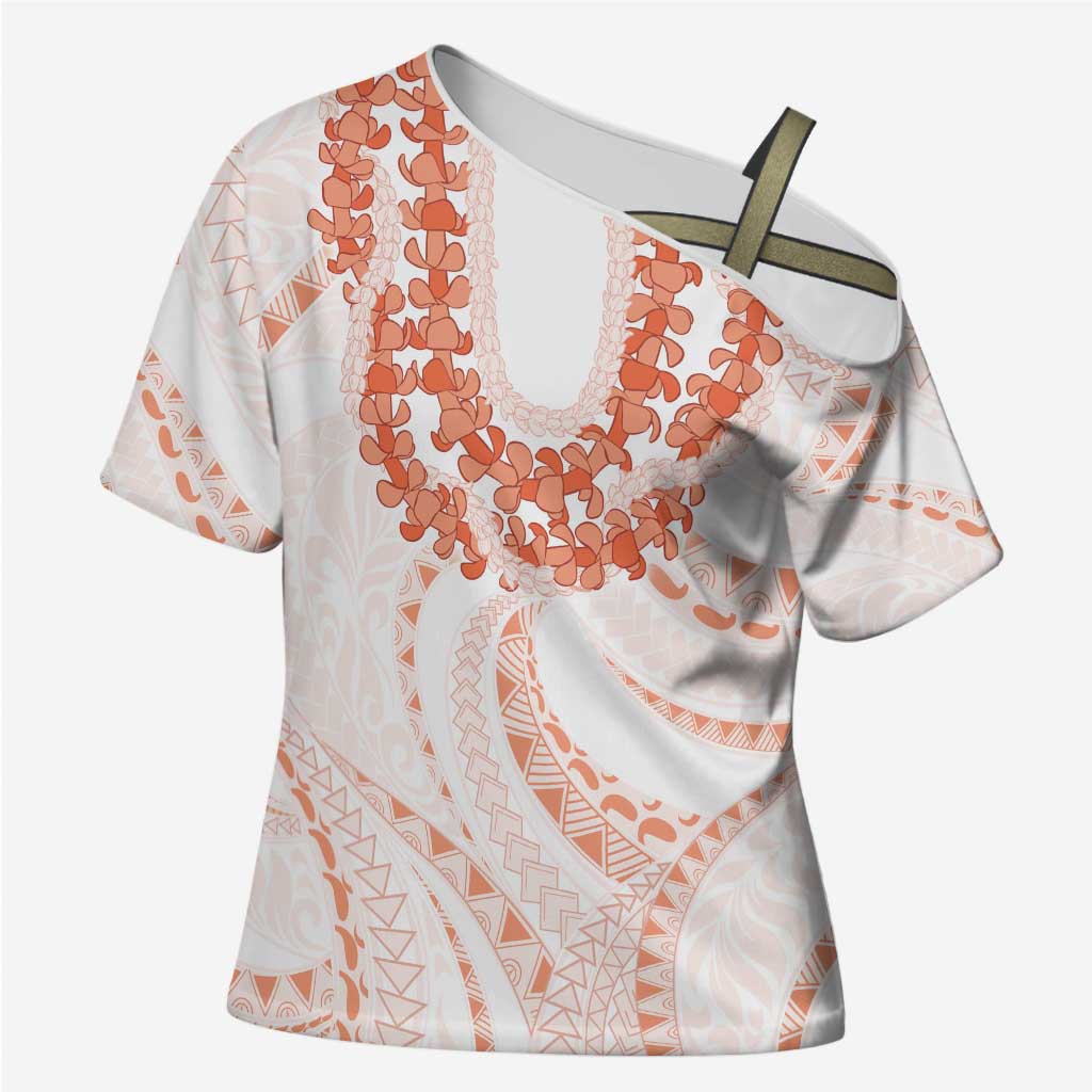 Aloha Lei Onaona Cross Shoulder Shirt Red Hawaiian Tribal Pattern LT9 Female Red - Polynesian Pride