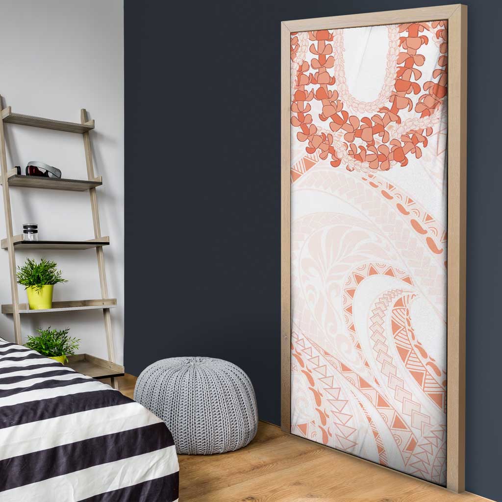 Aloha Lei Onaona Door Cover Red Hawaiian Tribal Pattern - Polynesian Pride