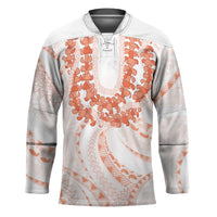 Aloha Lei Onaona Hockey Jersey Red Hawaiian Tribal Pattern - Polynesian Pride