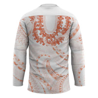 Aloha Lei Onaona Hockey Jersey Red Hawaiian Tribal Pattern - Polynesian Pride