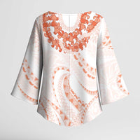 Aloha Lei Onaona Kimono Sleeve Blouse Red Hawaiian Tribal Pattern LT9 - Polynesian Pride
