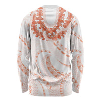 Aloha Lei Onaona Long Sleeve Shirt Red Hawaiian Tribal Pattern LT9 - Polynesian Pride