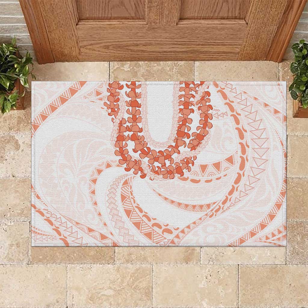 Aloha Lei Onaona Rubber Doormat Red Hawaiian Tribal Pattern LT9 Red - Polynesian Pride