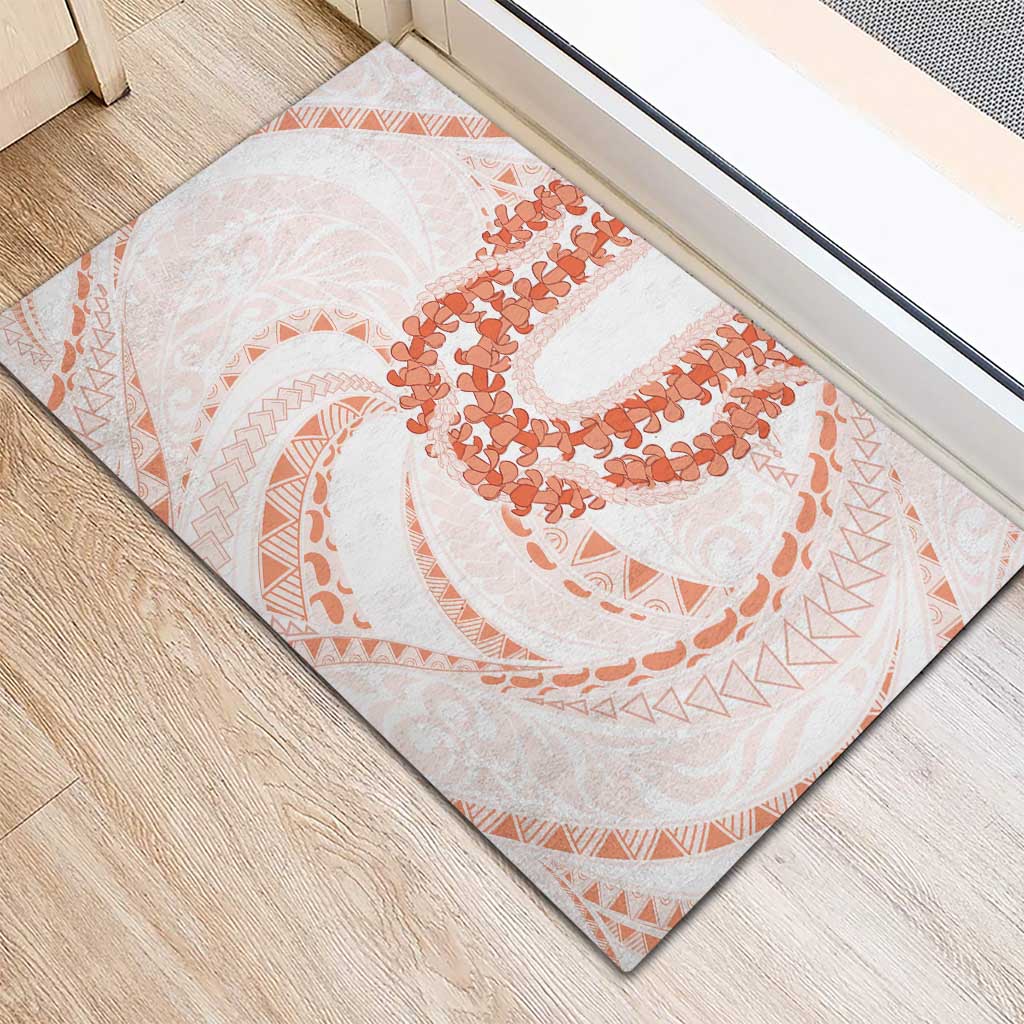 Aloha Lei Onaona Rubber Doormat Red Hawaiian Tribal Pattern LT9 - Polynesian Pride