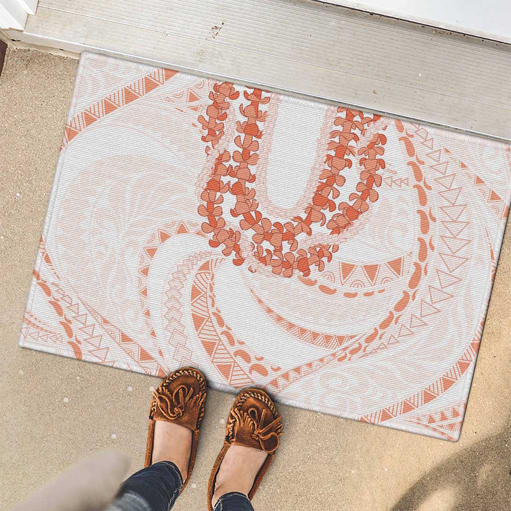 Aloha Lei Onaona Rubber Doormat Red Hawaiian Tribal Pattern LT9 - Polynesian Pride