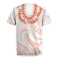 Aloha Lei Onaona Rugby Jersey Red Hawaiian Tribal Pattern