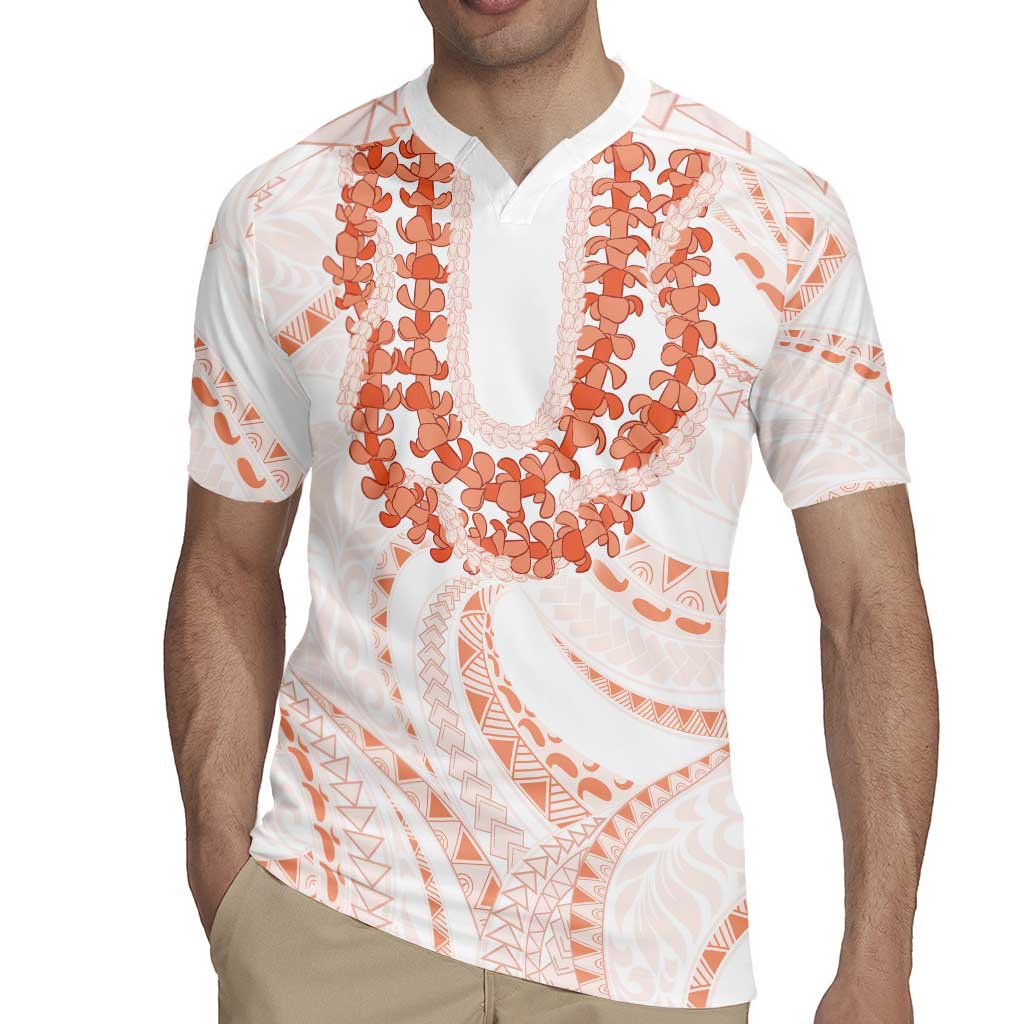 Aloha Lei Onaona Rugby Jersey Red Hawaiian Tribal Pattern