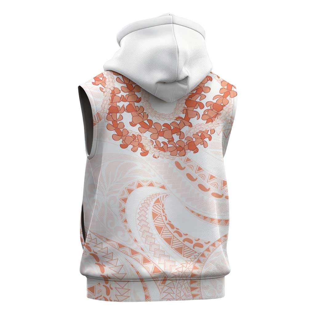 Aloha Lei Onaona Sleeveless Zip Hoodie Red Hawaiian Tribal Pattern LT9 - Polynesian Pride