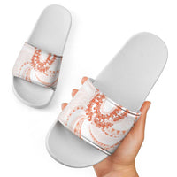 Aloha Lei Onaona Slide Sandals Red Hawaiian Tribal Pattern - Polynesian Pride