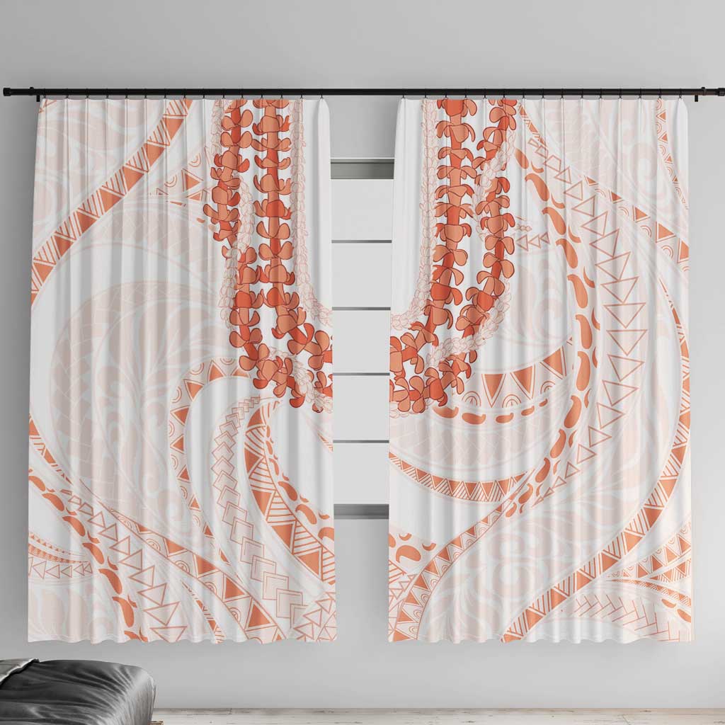 Aloha Lei Onaona Window Curtain Red Hawaiian Tribal Pattern LT9 With Hooks Red - Polynesian Pride