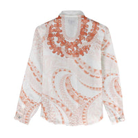 Aloha Lei Onaona Women Casual Shirt Red Hawaiian Tribal Pattern