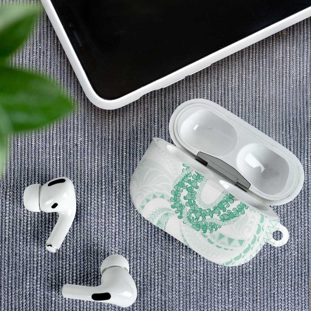 Aloha Lei Onaona AirPods Case Sage Green Hawaiian Tribal Pattern - Polynesian Pride