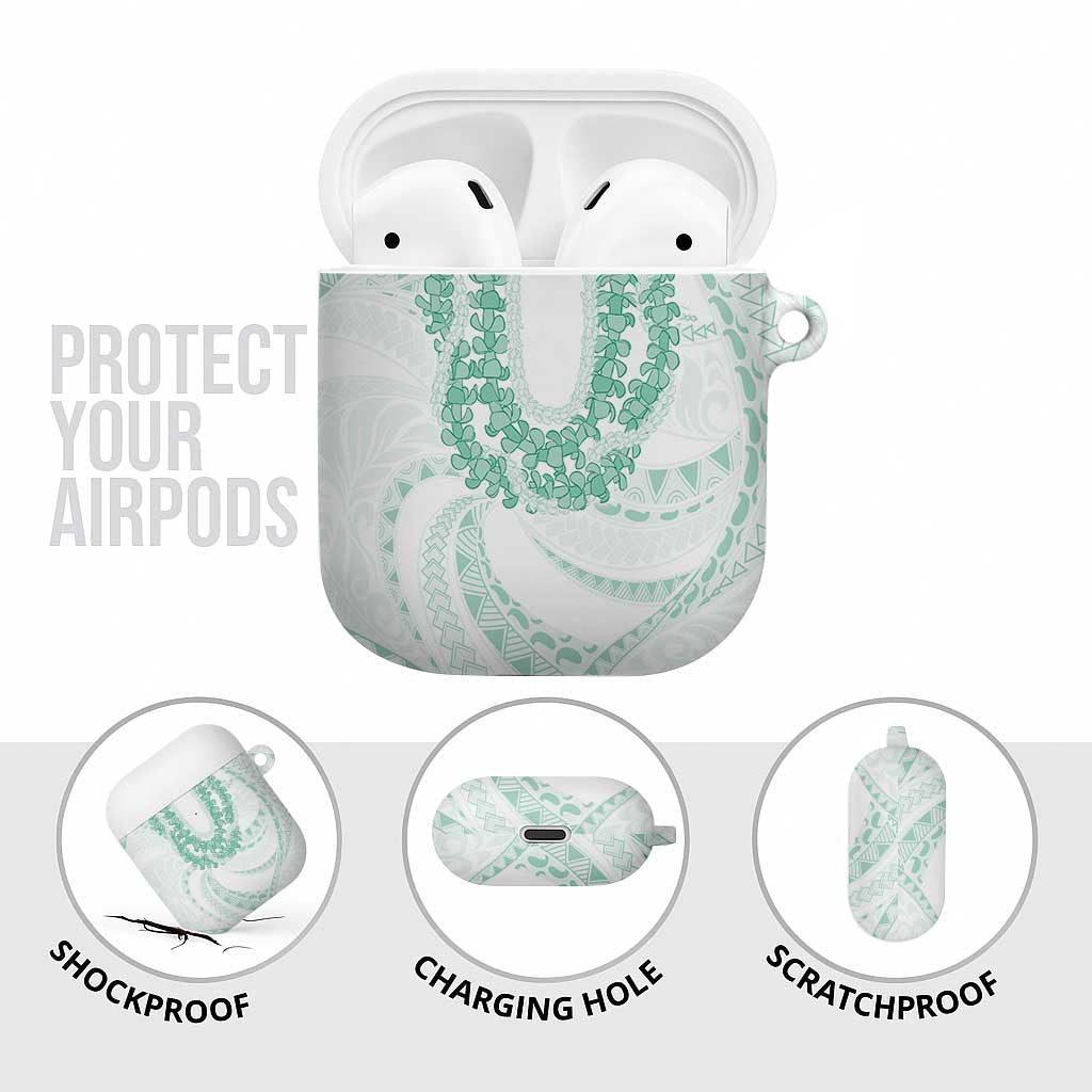 Aloha Lei Onaona AirPods Case Sage Green Hawaiian Tribal Pattern - Polynesian Pride
