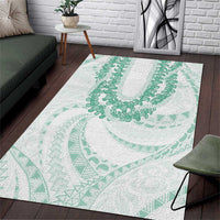 Aloha Lei Onaona Area Rug Sage Green Hawaiian Tribal Pattern
