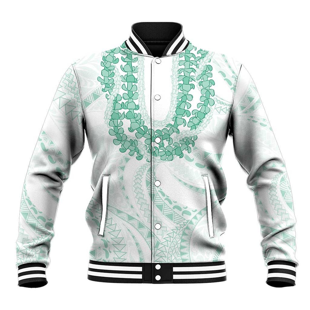 Aloha Lei Onaona Baseball Jacket Sage Green Hawaiian Tribal Pattern LT9 Unisex Green - Polynesian Pride