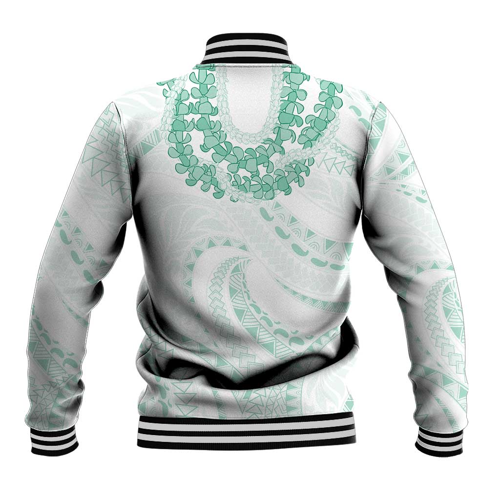 Aloha Lei Onaona Baseball Jacket Sage Green Hawaiian Tribal Pattern LT9 - Polynesian Pride