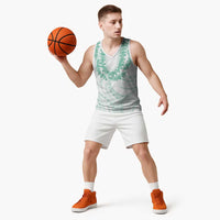 Aloha Lei Onaona Basketball Jersey Sage Green Hawaiian Tribal Pattern LT9 - Polynesian Pride