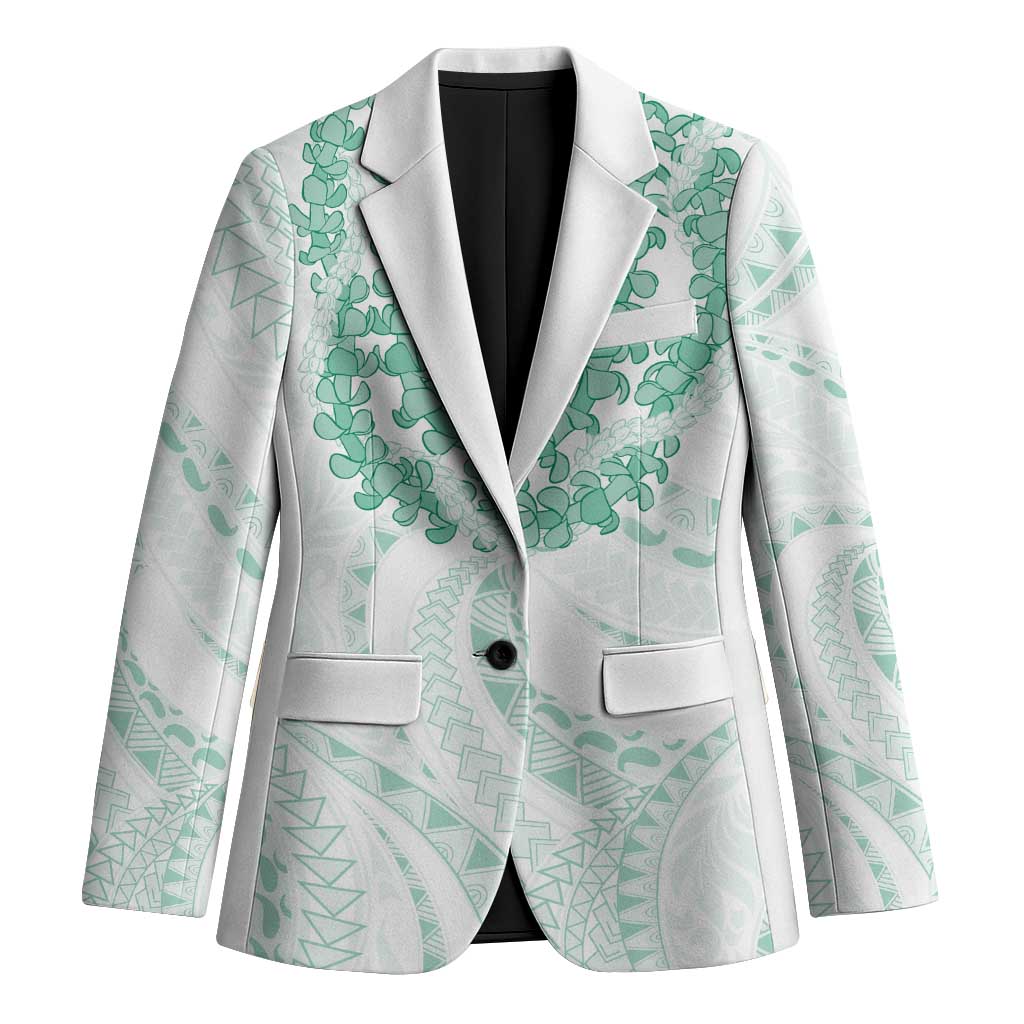 Aloha Lei Onaona Blazer Sage Green Hawaiian Tribal Pattern - Polynesian Pride