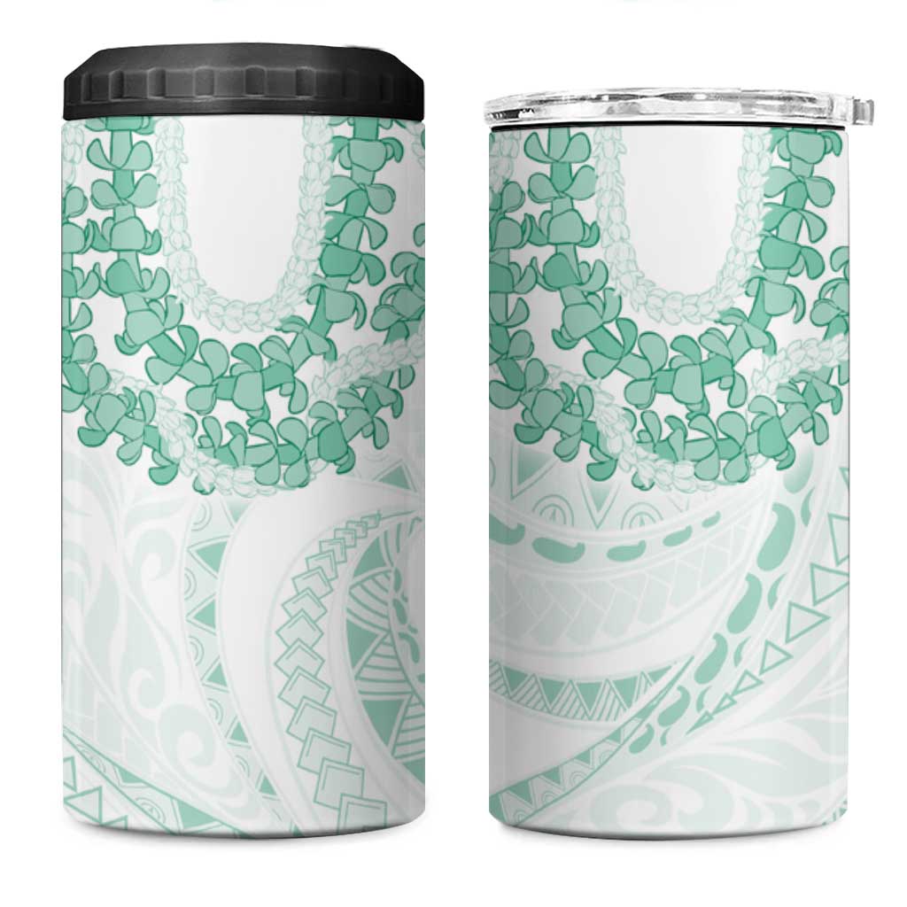 Aloha Lei Onaona 4 in 1 Can Cooler Tumbler Sage Green Hawaiian Tribal Pattern