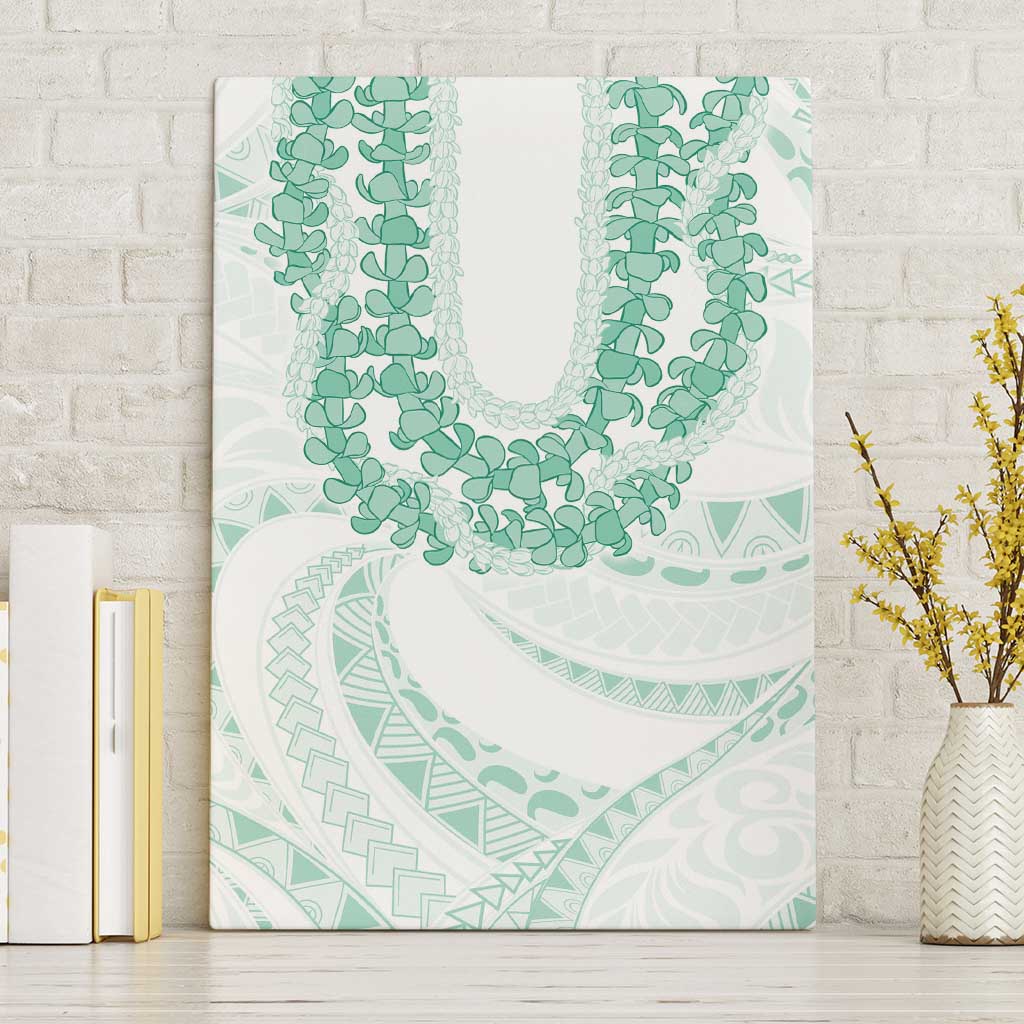 Aloha Lei Onaona Canvas Wall Art Sage Green Hawaiian Tribal Pattern LT9 Without Frame Green - Polynesian Pride