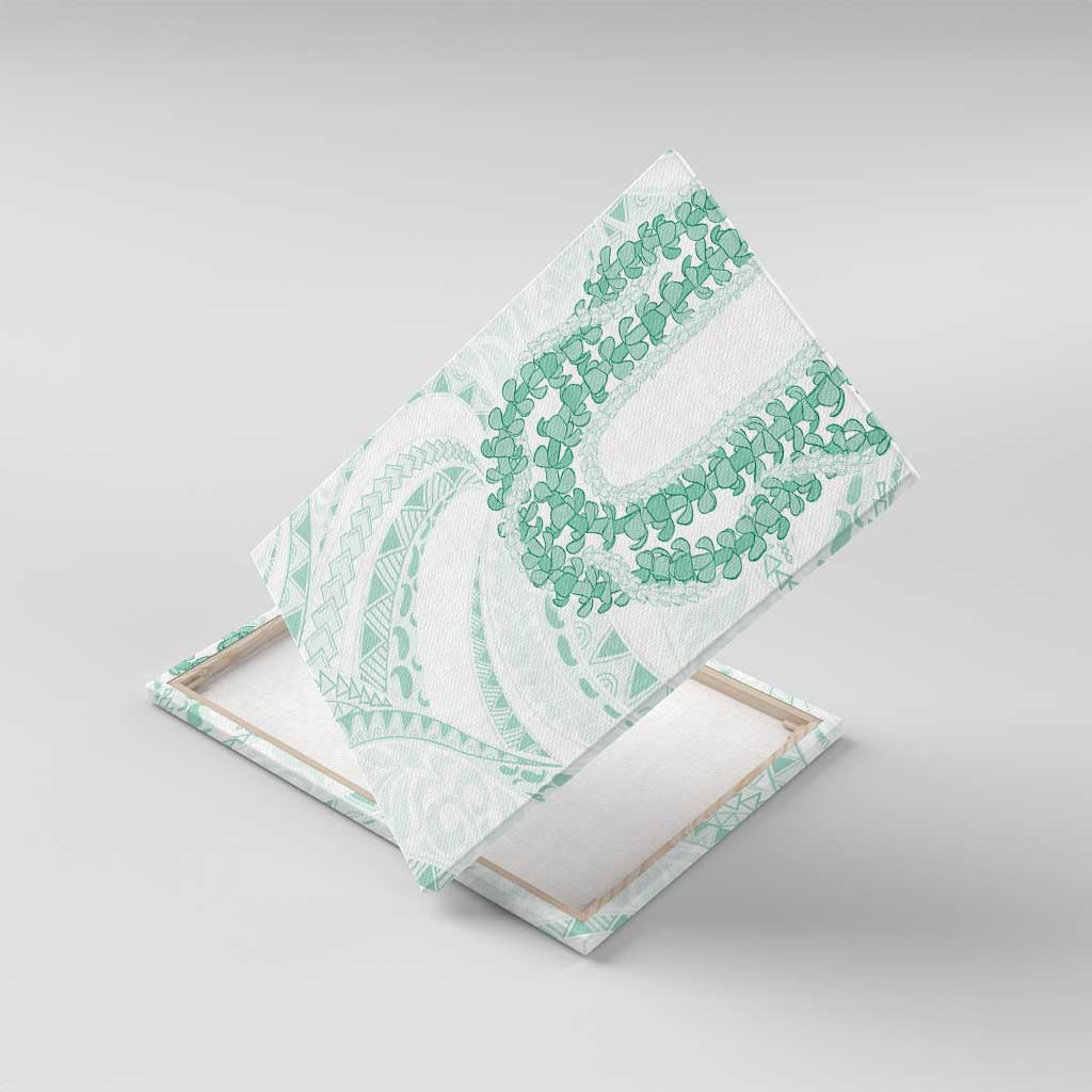 Aloha Lei Onaona Canvas Wall Art Sage Green Hawaiian Tribal Pattern LT9 With Frame Green - Polynesian Pride