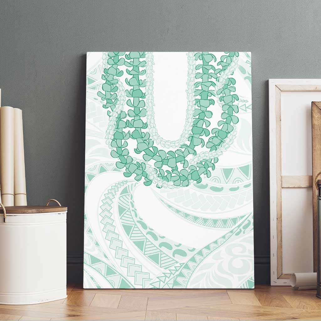 Aloha Lei Onaona Canvas Wall Art Sage Green Hawaiian Tribal Pattern LT9 - Polynesian Pride