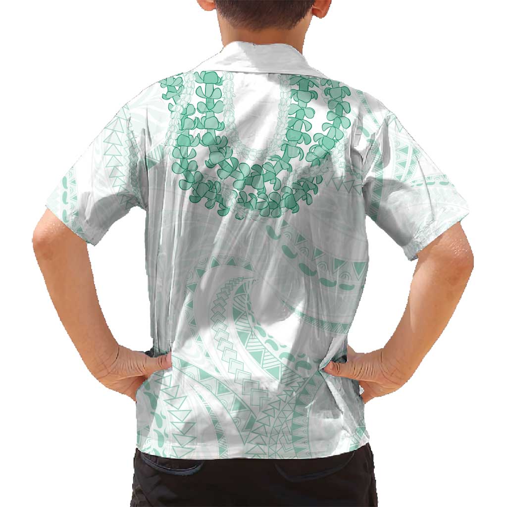 Aloha Lei Onaona Family Matching Long Sleeve Bodycon Dress and Hawaiian Shirt Sage Green Hawaiian Tribal Pattern