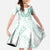 Aloha Lei Onaona Family Matching Off The Shoulder Long Sleeve Dress and Hawaiian Shirt Sage Green Hawaiian Tribal Pattern