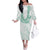 Aloha Lei Onaona Family Matching Off The Shoulder Long Sleeve Dress and Hawaiian Shirt Sage Green Hawaiian Tribal Pattern