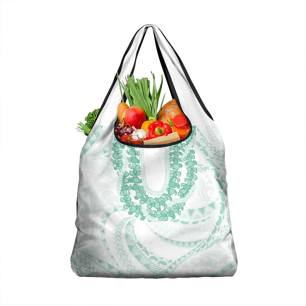 Aloha Lei Onaona Grocery Bag Sage Green Hawaiian Tribal Pattern LT9 1-pack One Size Green - Polynesian Pride
