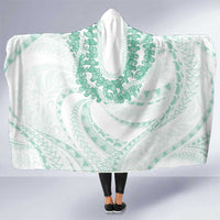 Aloha Lei Onaona Hooded Blanket Sage Green Hawaiian Tribal Pattern LT9 One Size Green - Polynesian Pride