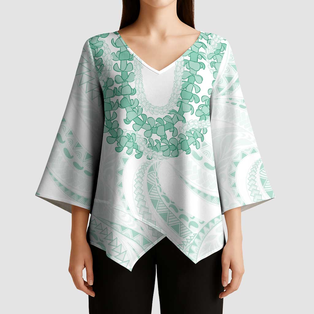 Aloha Lei Onaona Kimono Sleeve Blouse Sage Green Hawaiian Tribal Pattern LT9 - Polynesian Pride