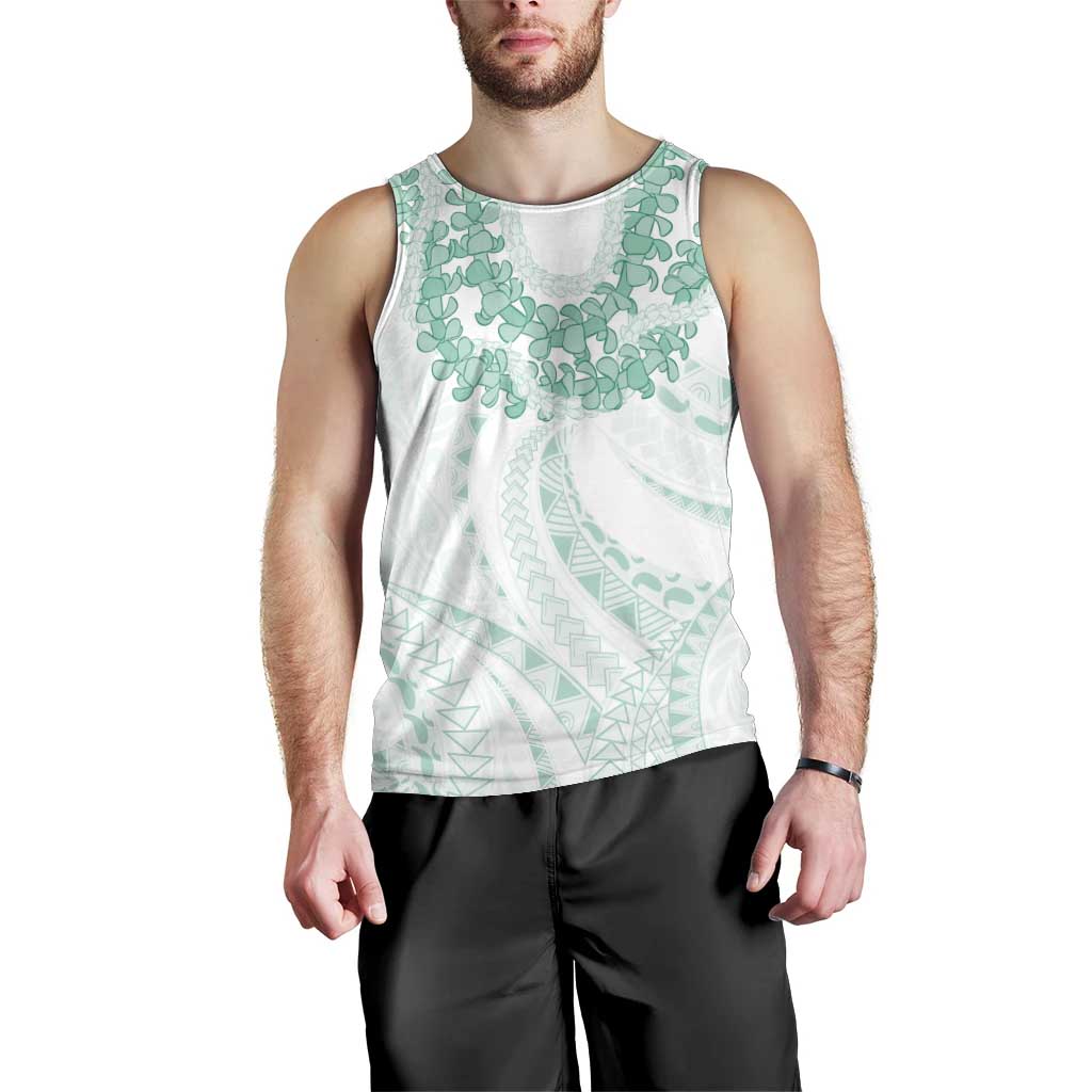 Aloha Lei Onaona Men Tank Top Sage Green Hawaiian Tribal Pattern LT9 - Polynesian Pride