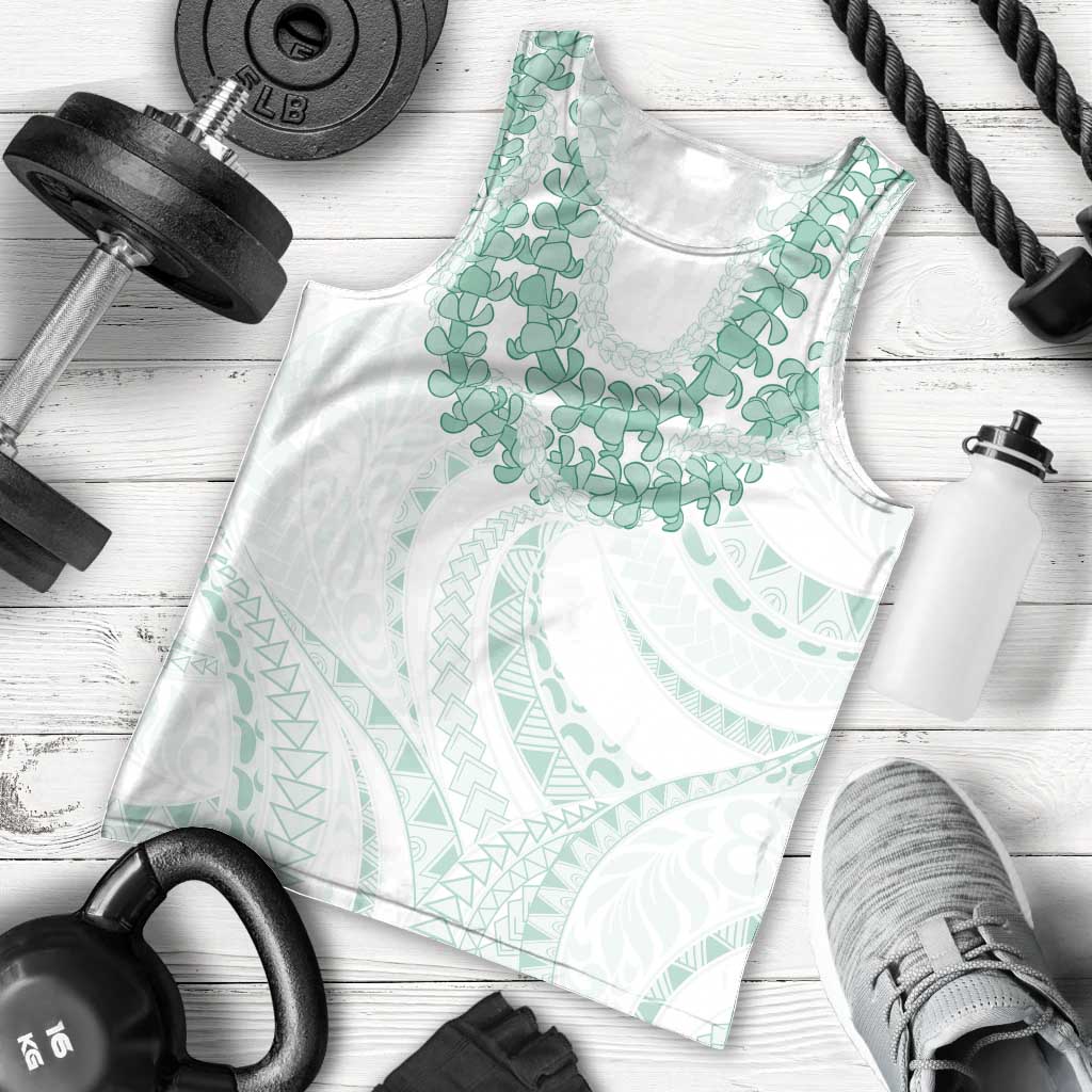 Aloha Lei Onaona Men Tank Top Sage Green Hawaiian Tribal Pattern LT9 - Polynesian Pride