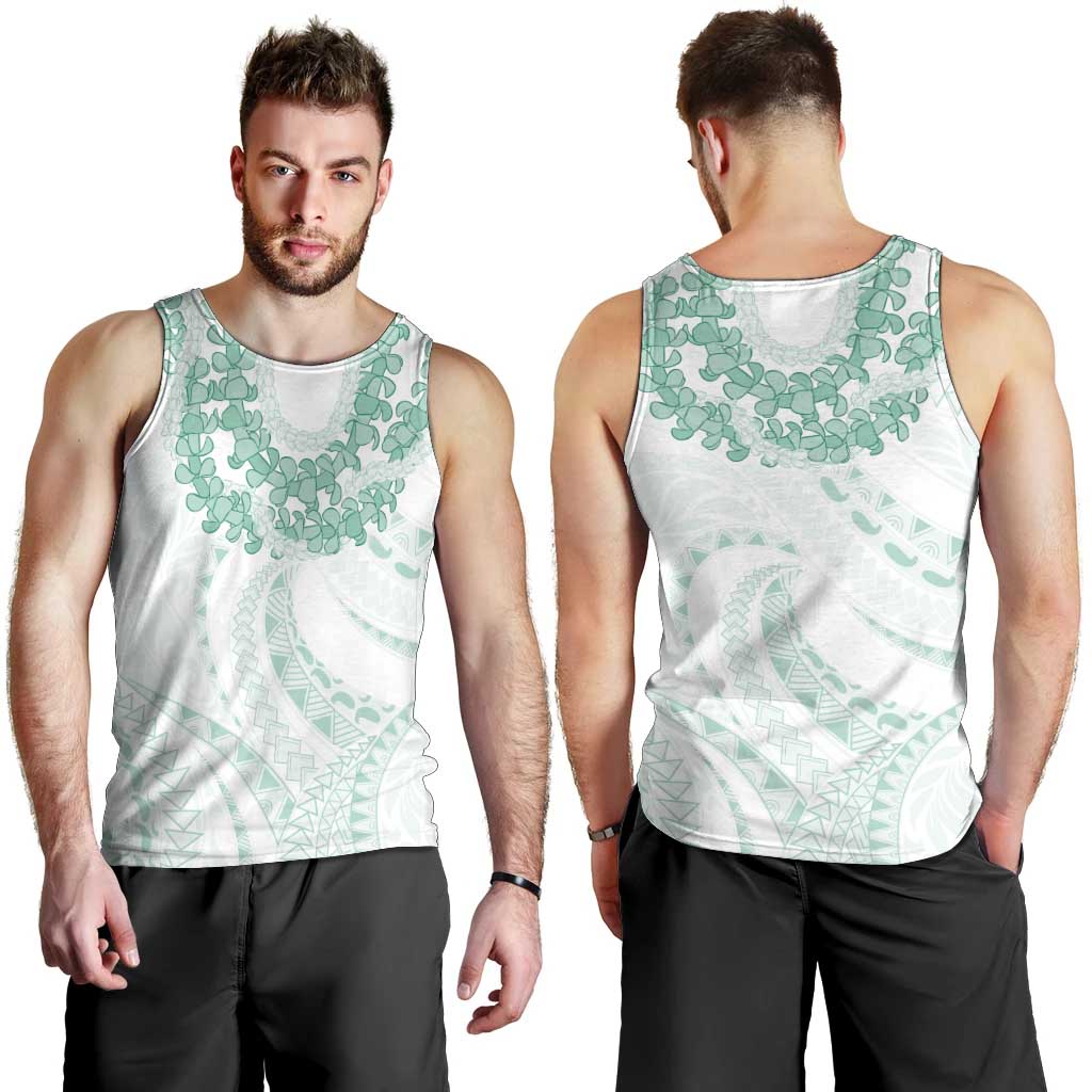 Aloha Lei Onaona Men Tank Top Sage Green Hawaiian Tribal Pattern LT9 - Polynesian Pride