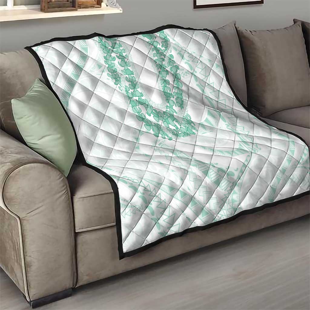 Aloha Lei Onaona Quilt Sage Green Hawaiian Tribal Pattern