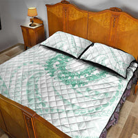Aloha Lei Onaona Quilt Bed Set Sage Green Hawaiian Tribal Pattern